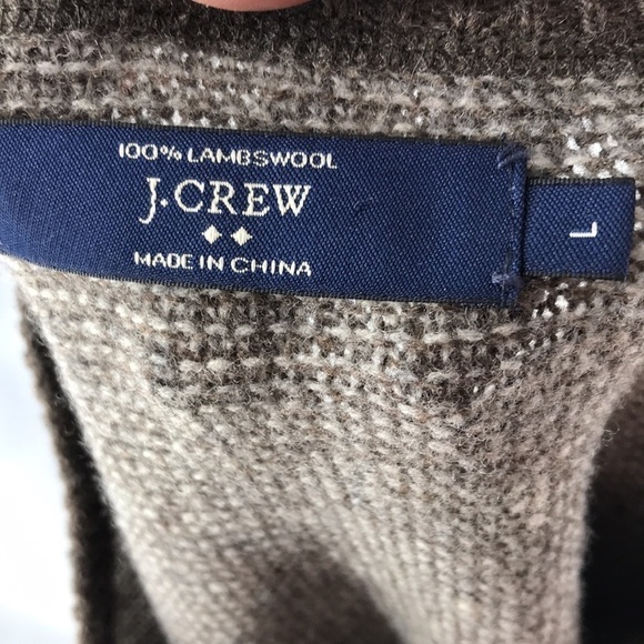 J. Crew Men's 100 % Lambs wool Brown and Tan Sweater Size L - Picture 2 of 11